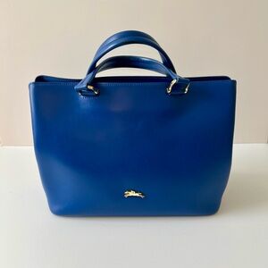 LONGCHAMP Blue Leather Tote Handbag
